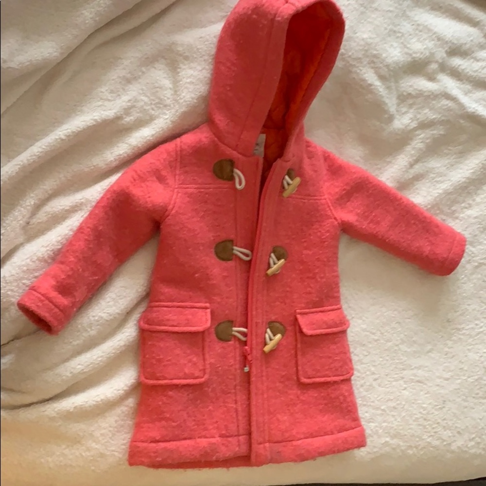 Coral coat with hood - Picture 2 of 4